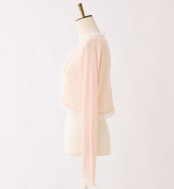  「レース切り替えシアーカーデ」|ニット・セーター|