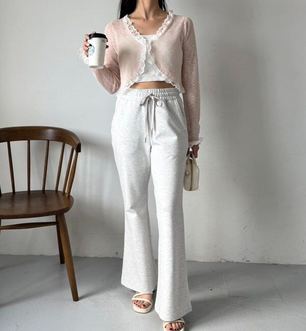  「レース切り替えシアーカーデ」|ニット・セーター|