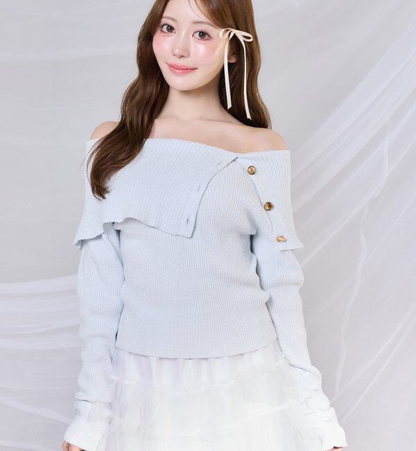  「オフショルラメニット」|ニット・セーター|