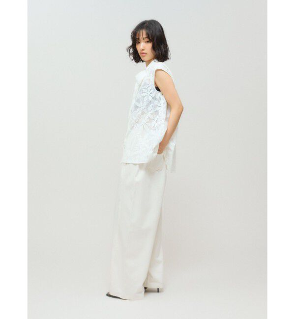 MIDIUMISOLID「MIDIUMISOLID for Ladies レースボウタイノースリーブブラウス」|シャツ・ブラウス|