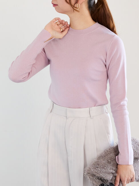 Te chichi「総針クルーネックニット」|ニット・セーター|ピンク