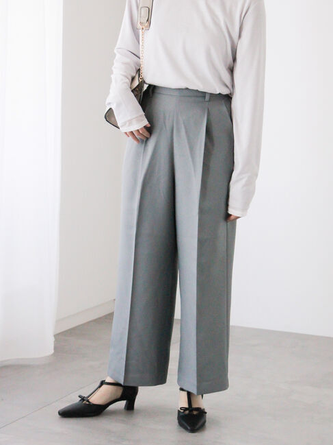 Te chichi TERRASSE「【イージーケア】タックストレートパンツ」|その他|グレー