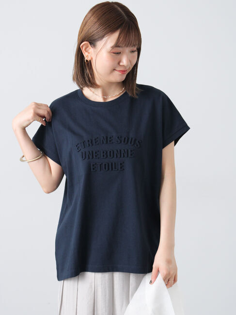Lugnoncure「エンボスロゴTシャツ」|Tシャツ・カットソー|ネイビー