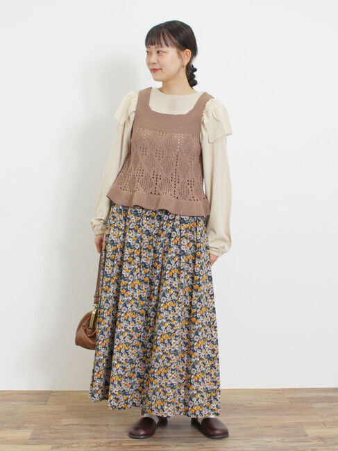 Samansa Mos2「肩ハンカチ刺繍レースカットソー」|Tシャツ・カットソー|