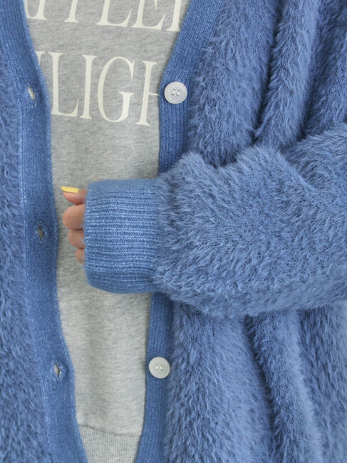 Samansa Mos2「無地・花柄シャギーVネックカーディガン」|カーディガン|