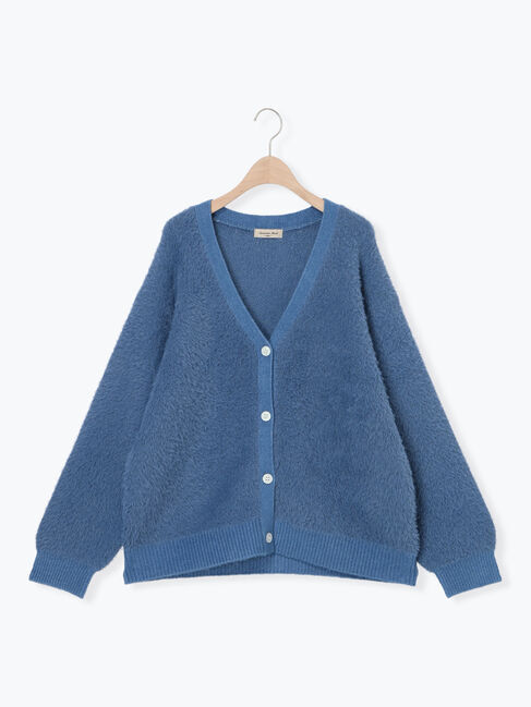 Samansa Mos2「無地・花柄シャギーVネックカーディガン」|カーディガン|