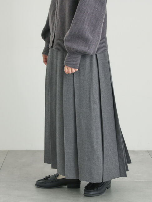 Samansa Mos2「【帯電防止裏地】柄アソートプリーツスカート」|スカート|チャコールグレー