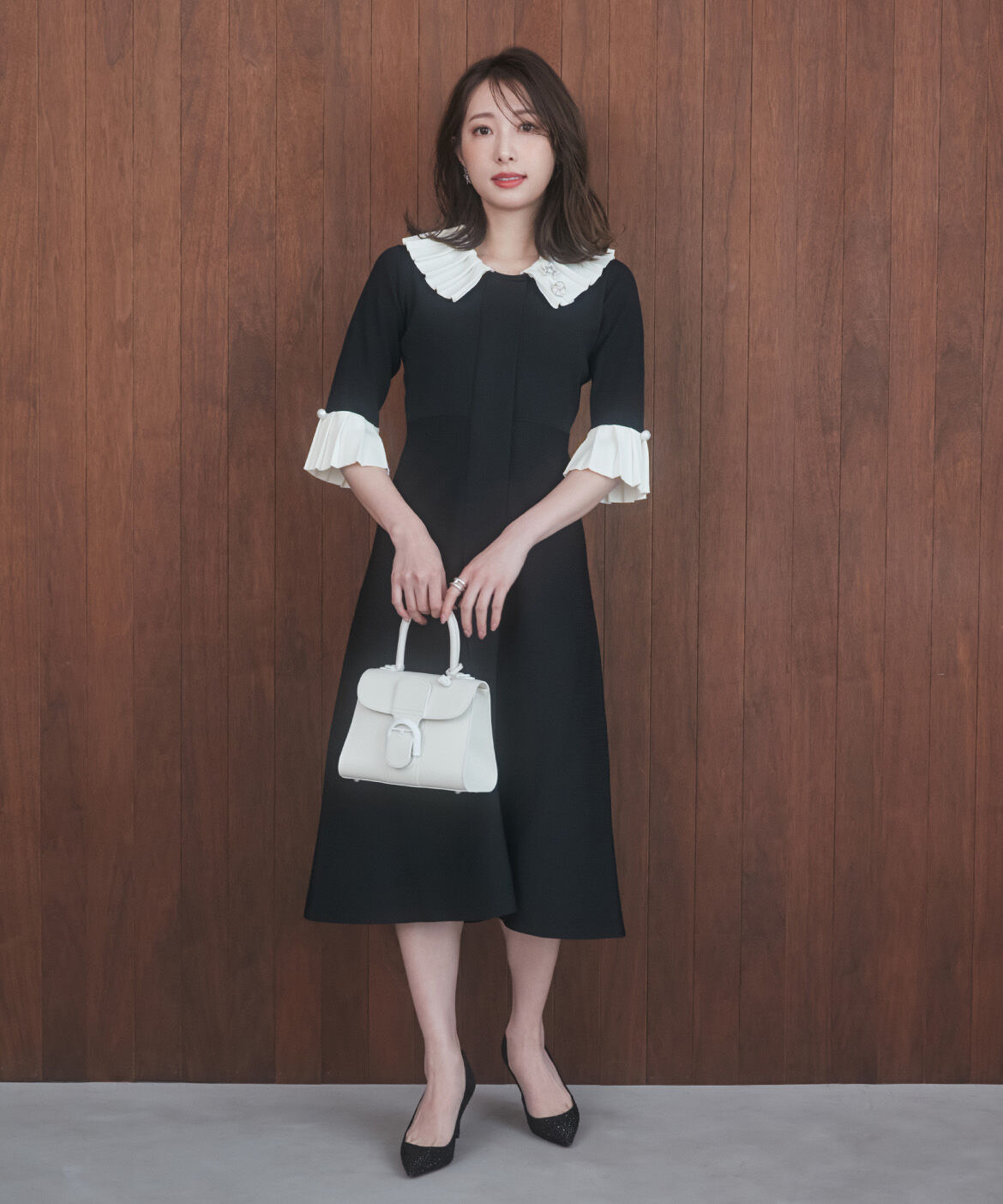 Maglie le cassetto「《大きいｻｲｽﾞ》華やかﾌﾟﾘｰﾂ今どきﾓｰﾄﾞﾆｯﾄﾜﾝﾋﾟｰｽ 」|ワンピース|