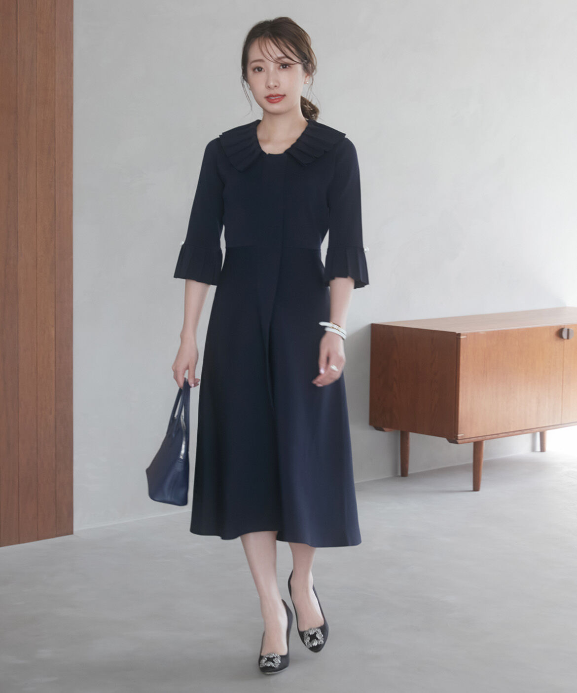 Maglie le cassetto「《大きいｻｲｽﾞ》華やかﾌﾟﾘｰﾂ今どきﾓｰﾄﾞﾆｯﾄﾜﾝﾋﾟｰｽ 」|ワンピース|