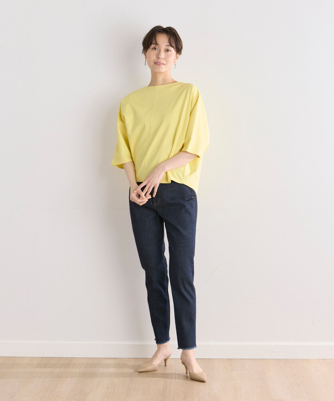 7-IDconcept.「《大きいサイズ》バックタックドルマンカットソー」|Tシャツ・カットソー|