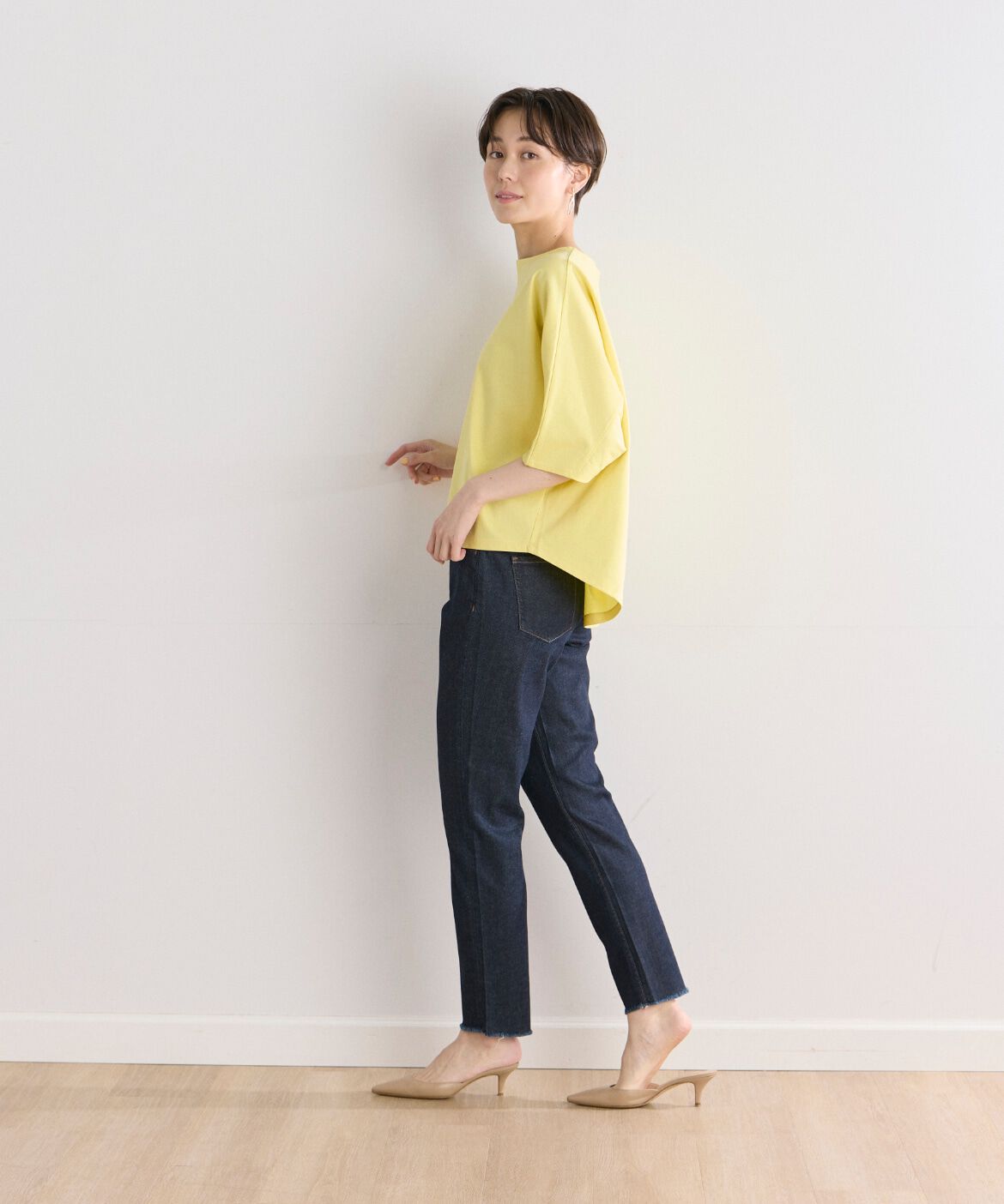 7-IDconcept.「《大きいサイズ》バックタックドルマンカットソー」|Tシャツ・カットソー|