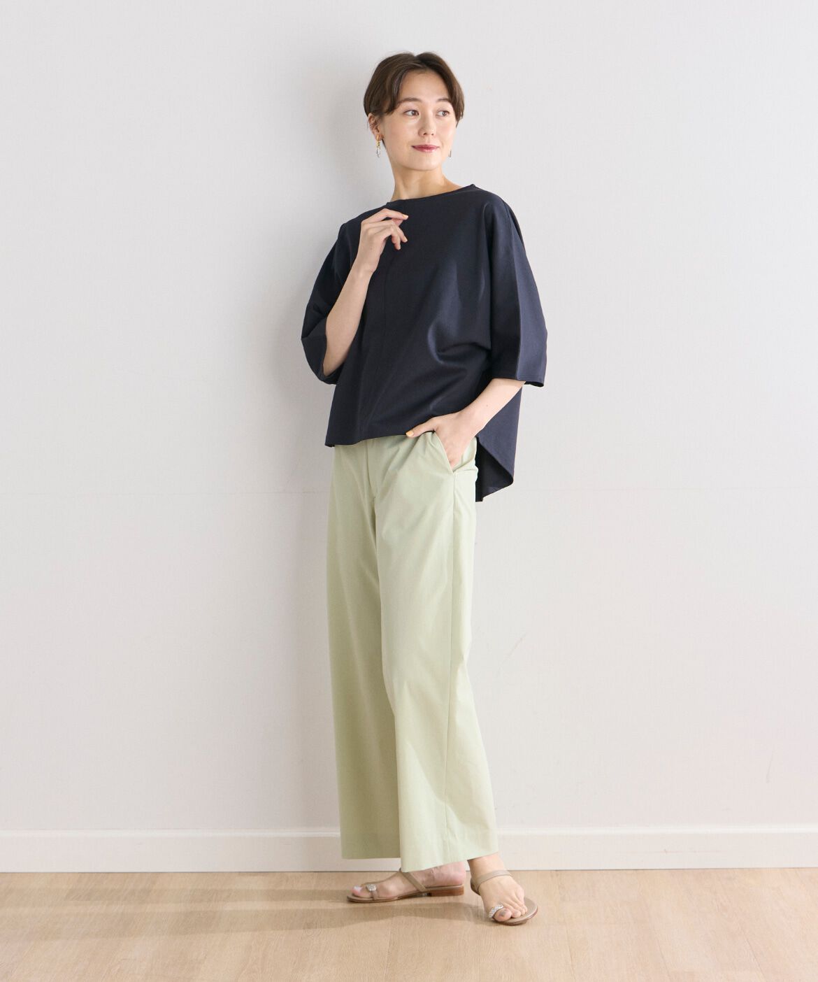 7-IDconcept.「《大きいサイズ》バックタックドルマンカットソー」|Tシャツ・カットソー|