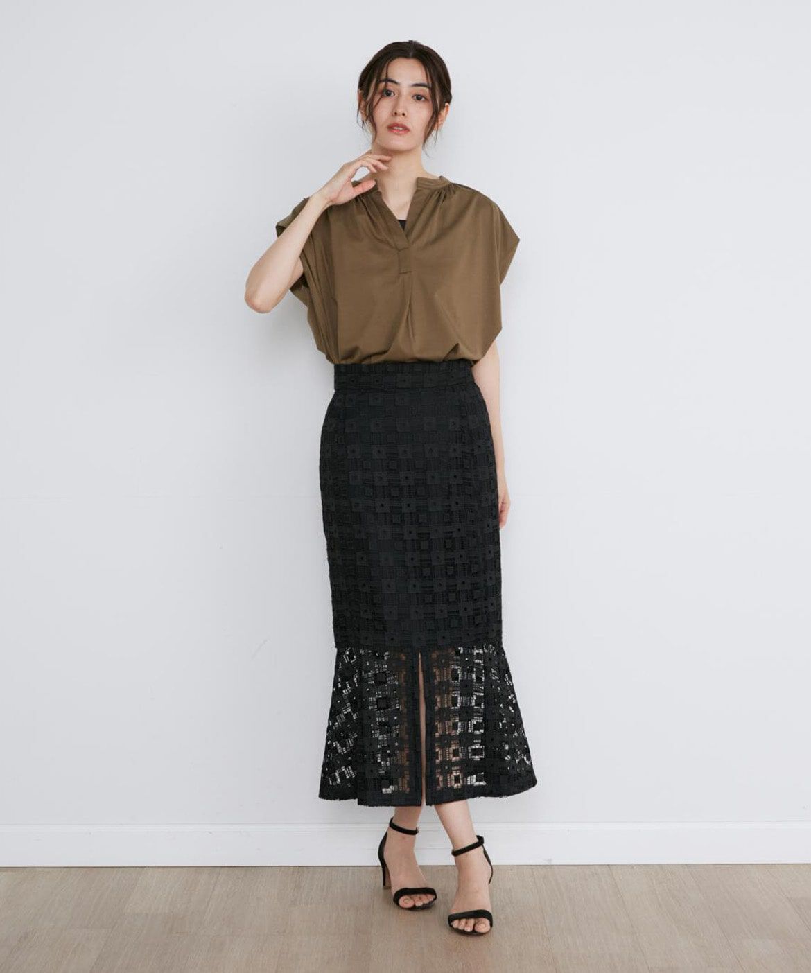 INED「フレンチスリーブブラウス」|Tシャツ・カットソー|