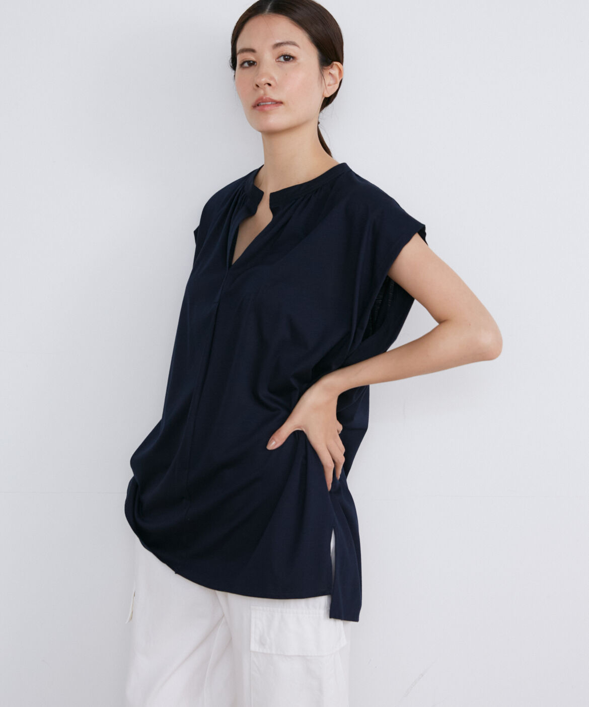 INED「フレンチスリーブブラウス」|Tシャツ・カットソー|