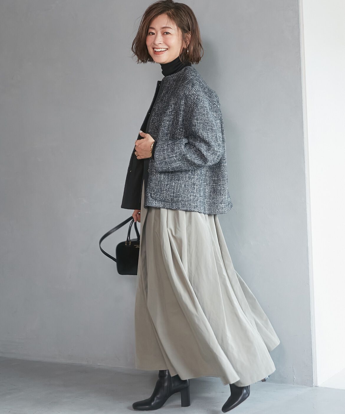 INED「《大きいサイズ》ほんのりモードラップスカート《三尋木奈保コラボ》」|スカート|