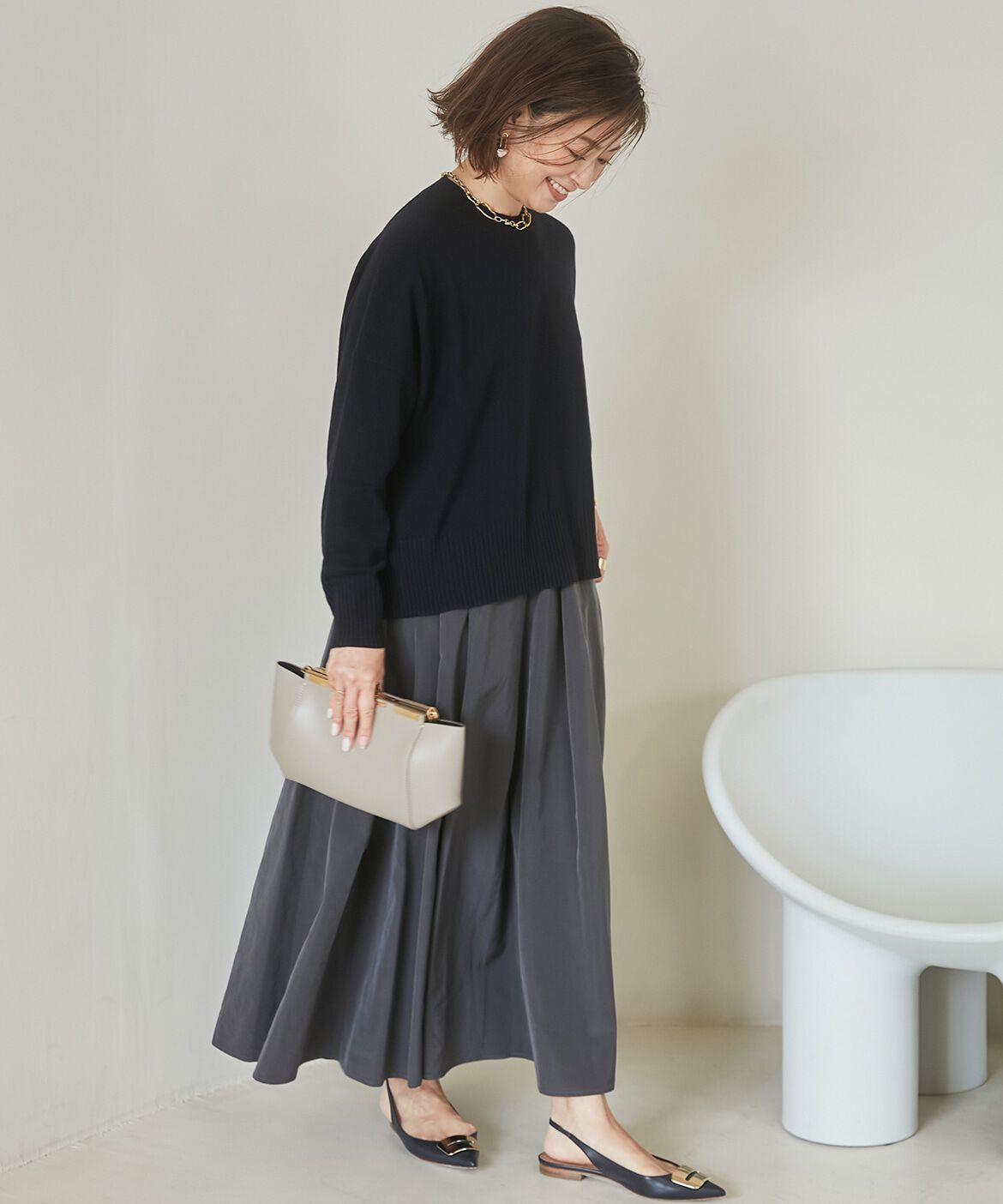 INED「《大きいサイズ》ほんのりモードラップスカート《三尋木奈保コラボ》」|スカート|