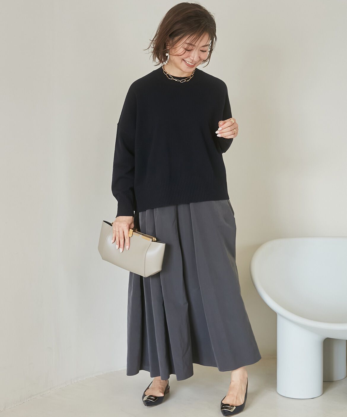 INED「《大きいサイズ》ほんのりモードラップスカート《三尋木奈保コラボ》」|スカート|