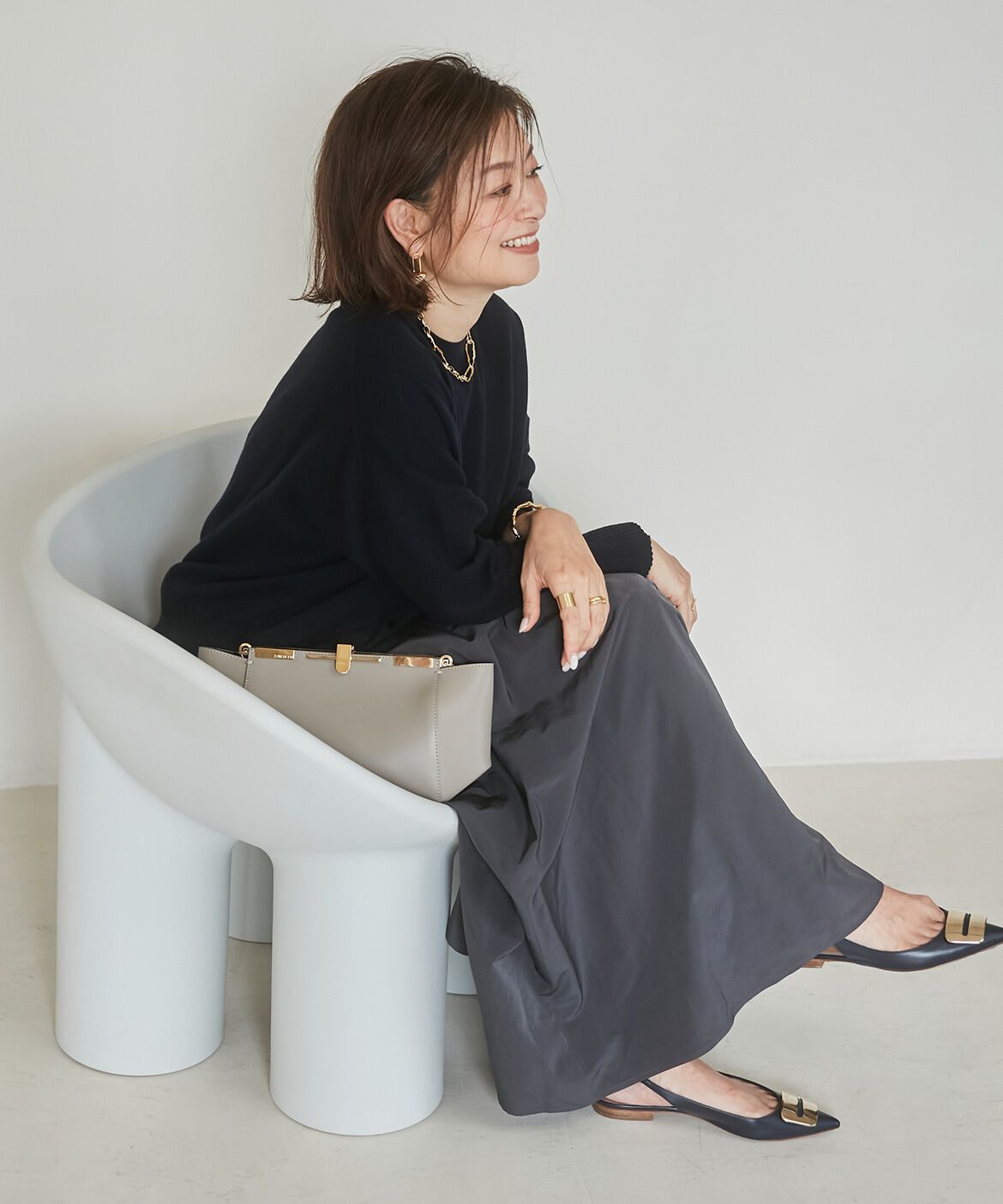 INED「《大きいサイズ》ほんのりモードラップスカート《三尋木奈保コラボ》」|スカート|