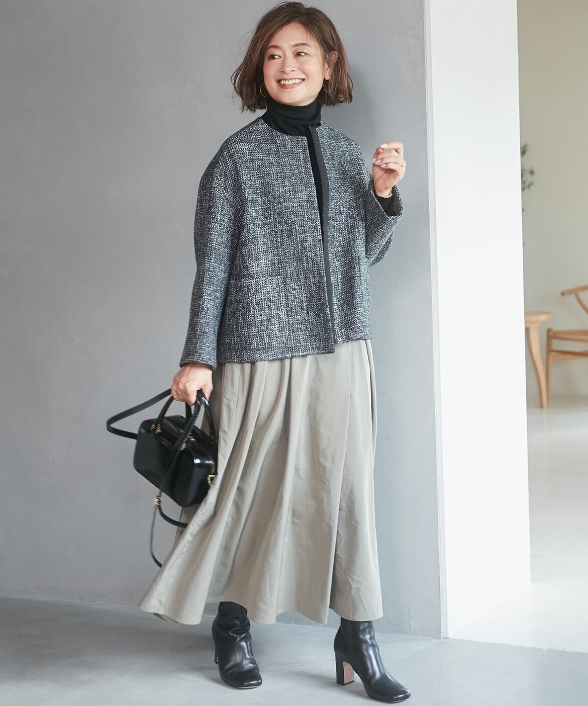 INED「《大きいサイズ》ほんのりモードラップスカート《三尋木奈保コラボ》」|スカート|