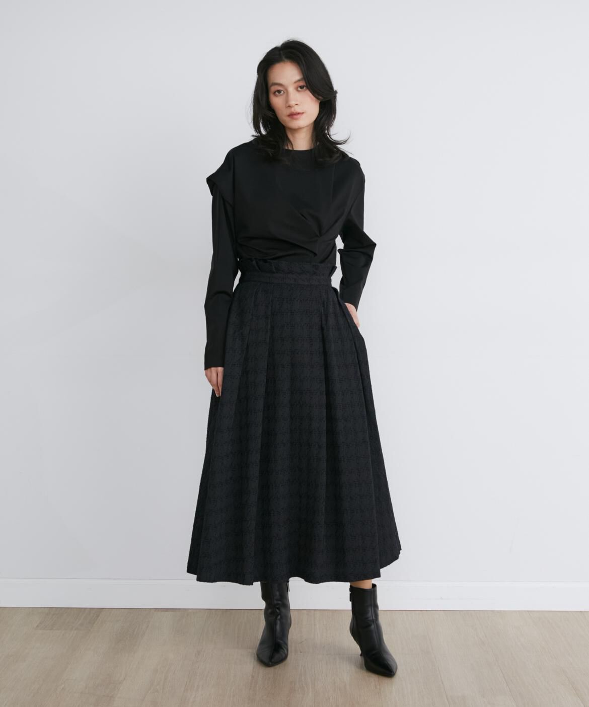 INED「千鳥ジャガードタックスカート《la veille by SUPERIOR CLOSET》」|スカート|