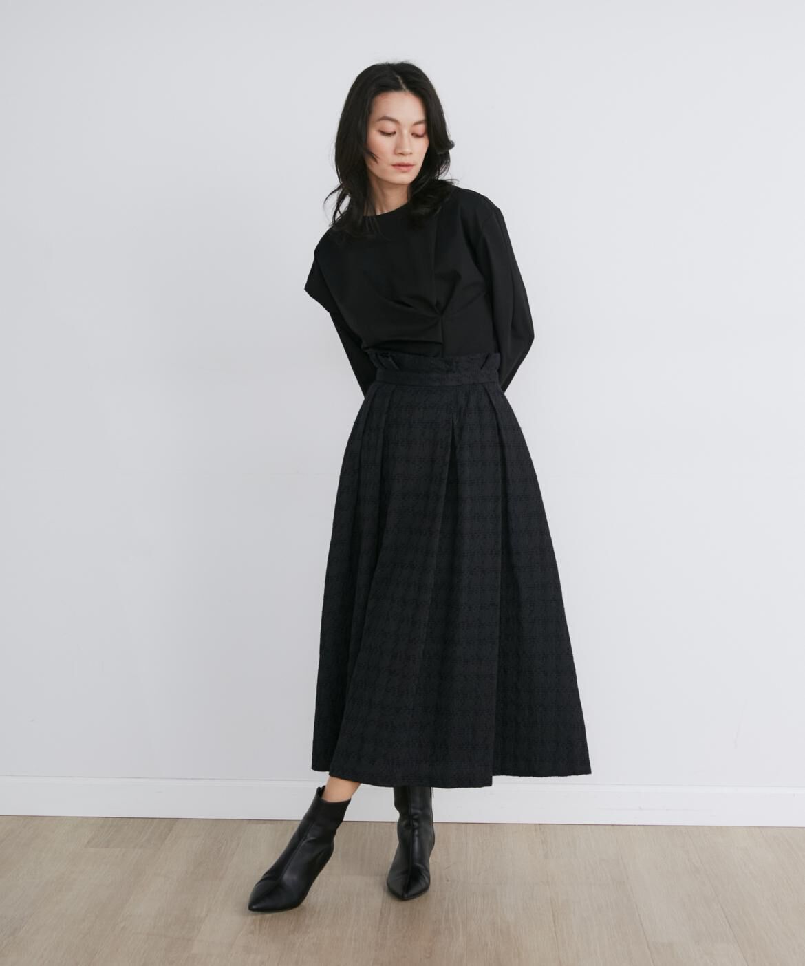 INED「千鳥ジャガードタックスカート《la veille by SUPERIOR CLOSET》」|スカート|