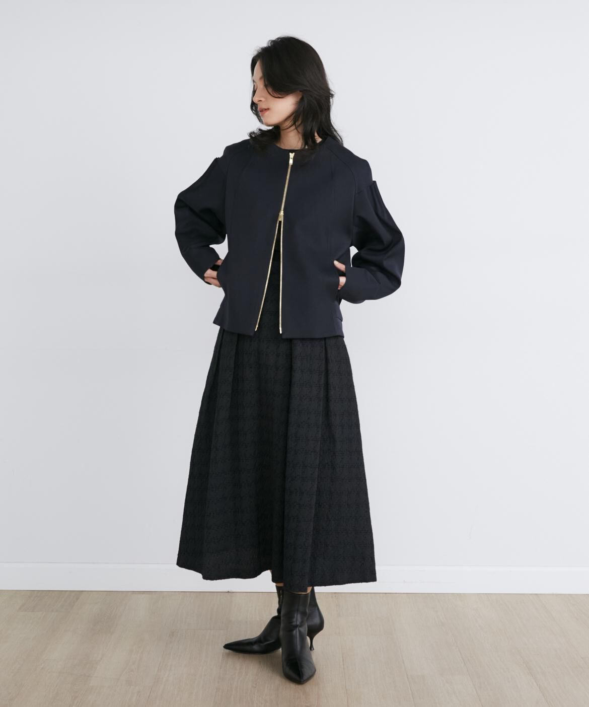 INED「千鳥ジャガードタックスカート《la veille by SUPERIOR CLOSET》」|スカート|