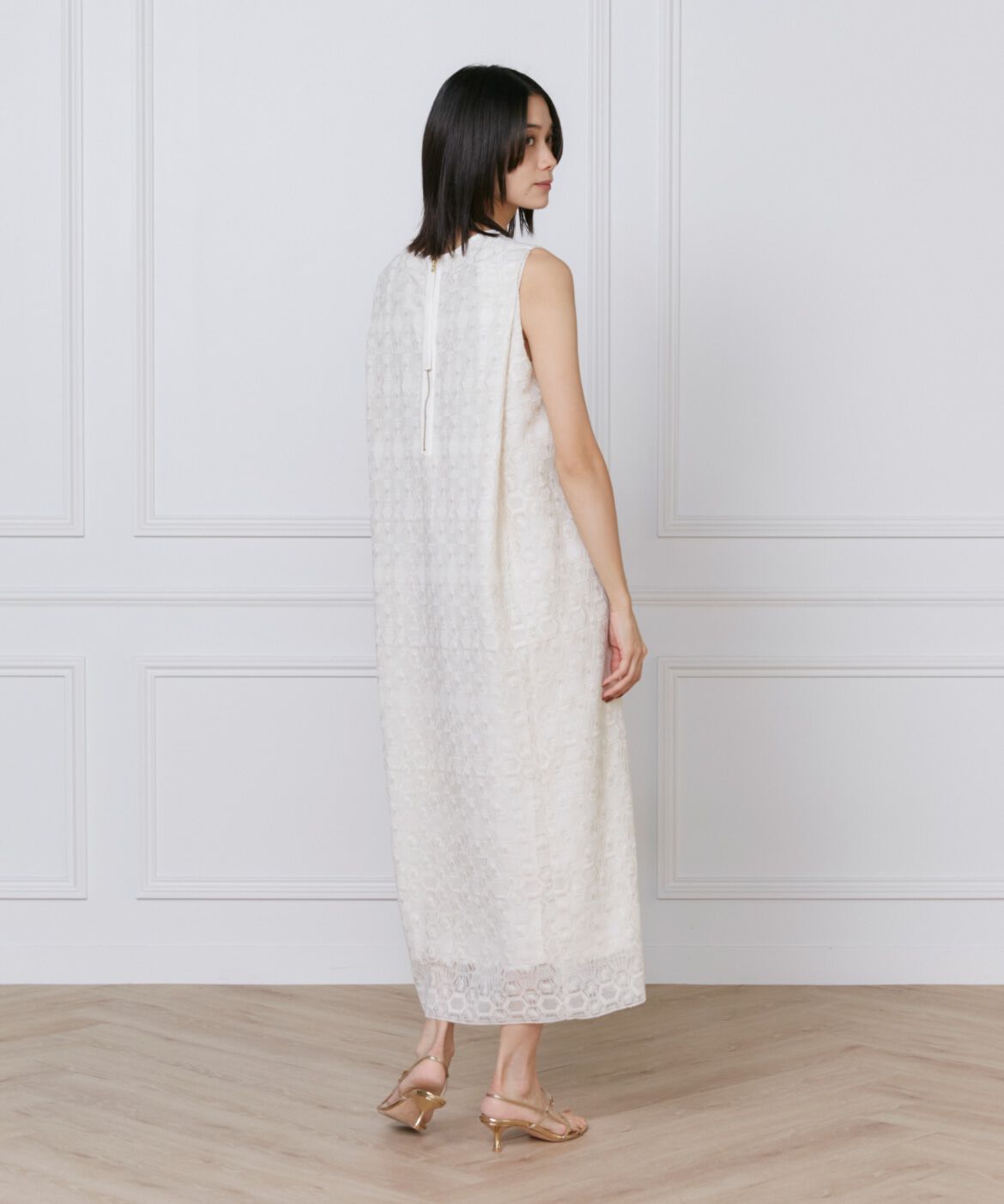 INED「幾何学柄レースドレス」|ワンピース|