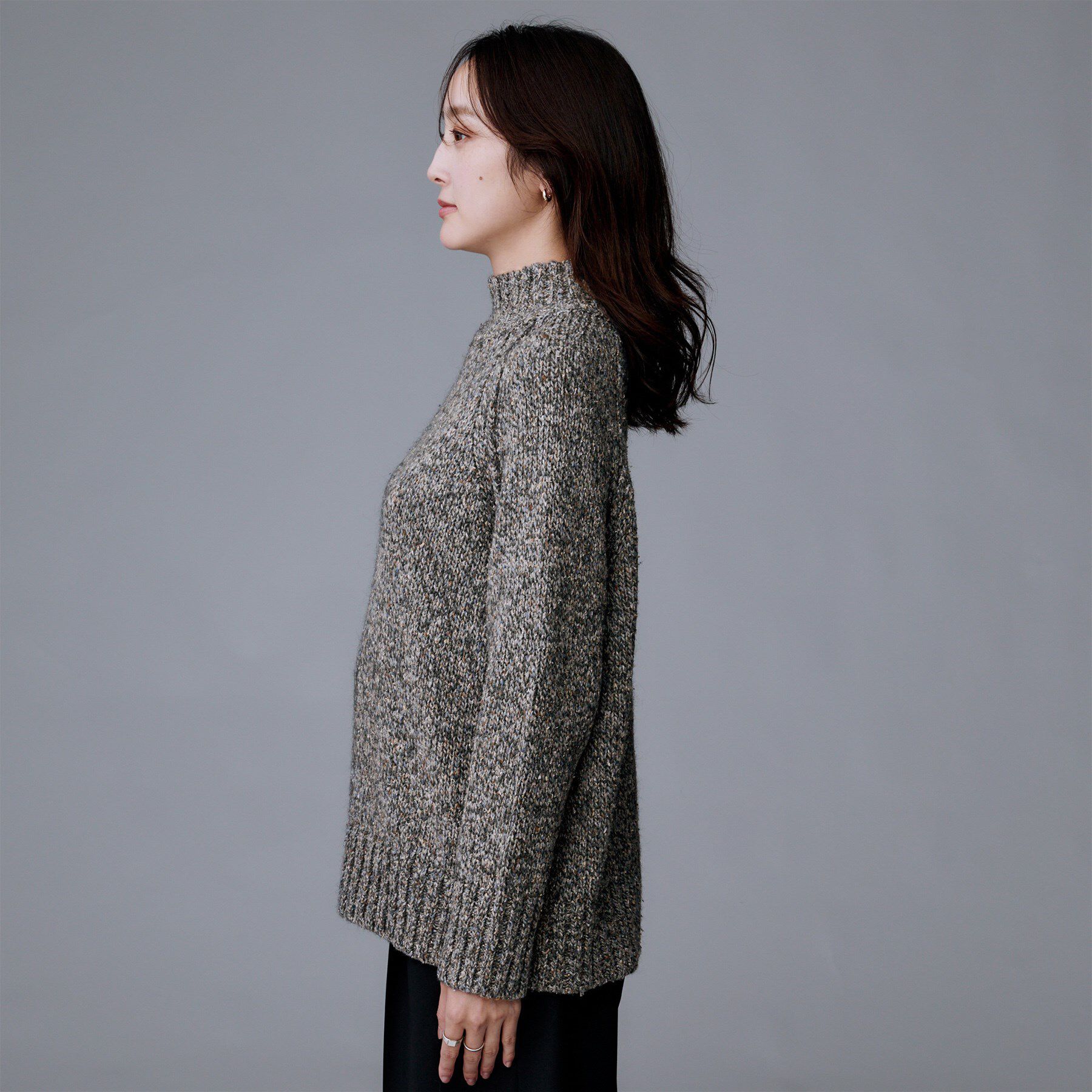 UNTITLED「【ゆったりサイズ】シルクネップ　ボトルネックニット」|ニット・セーター|