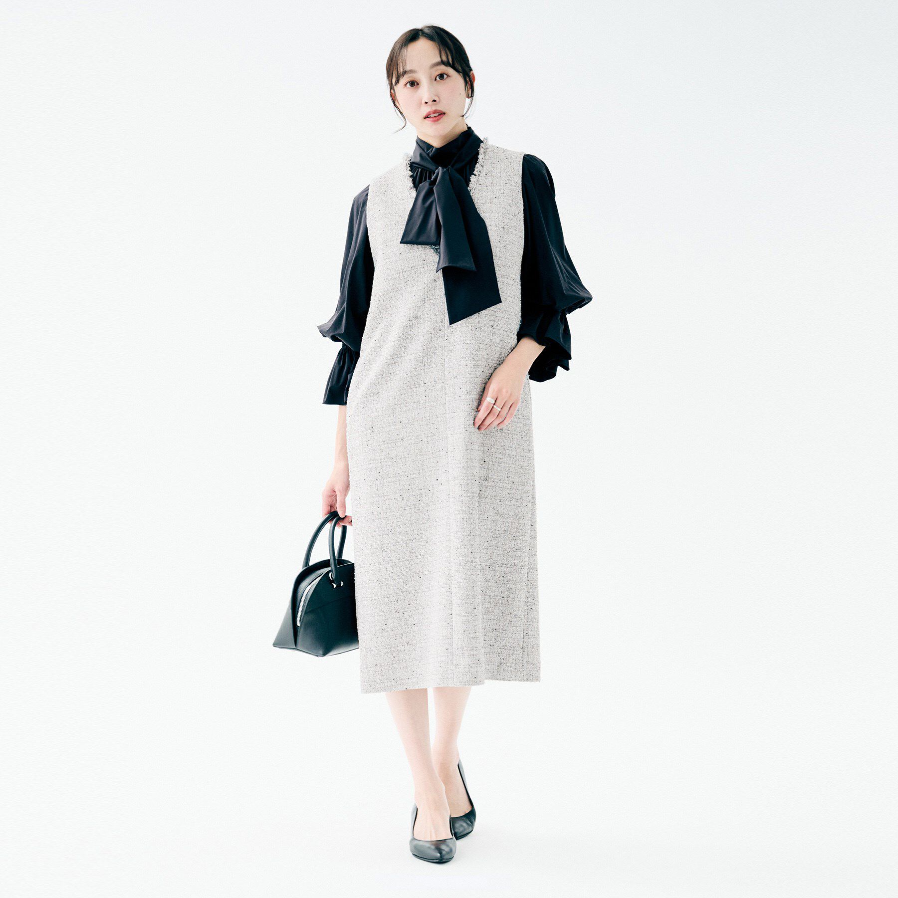 UNTITLED「ツイード ジャンパースカート」|ワンピース|