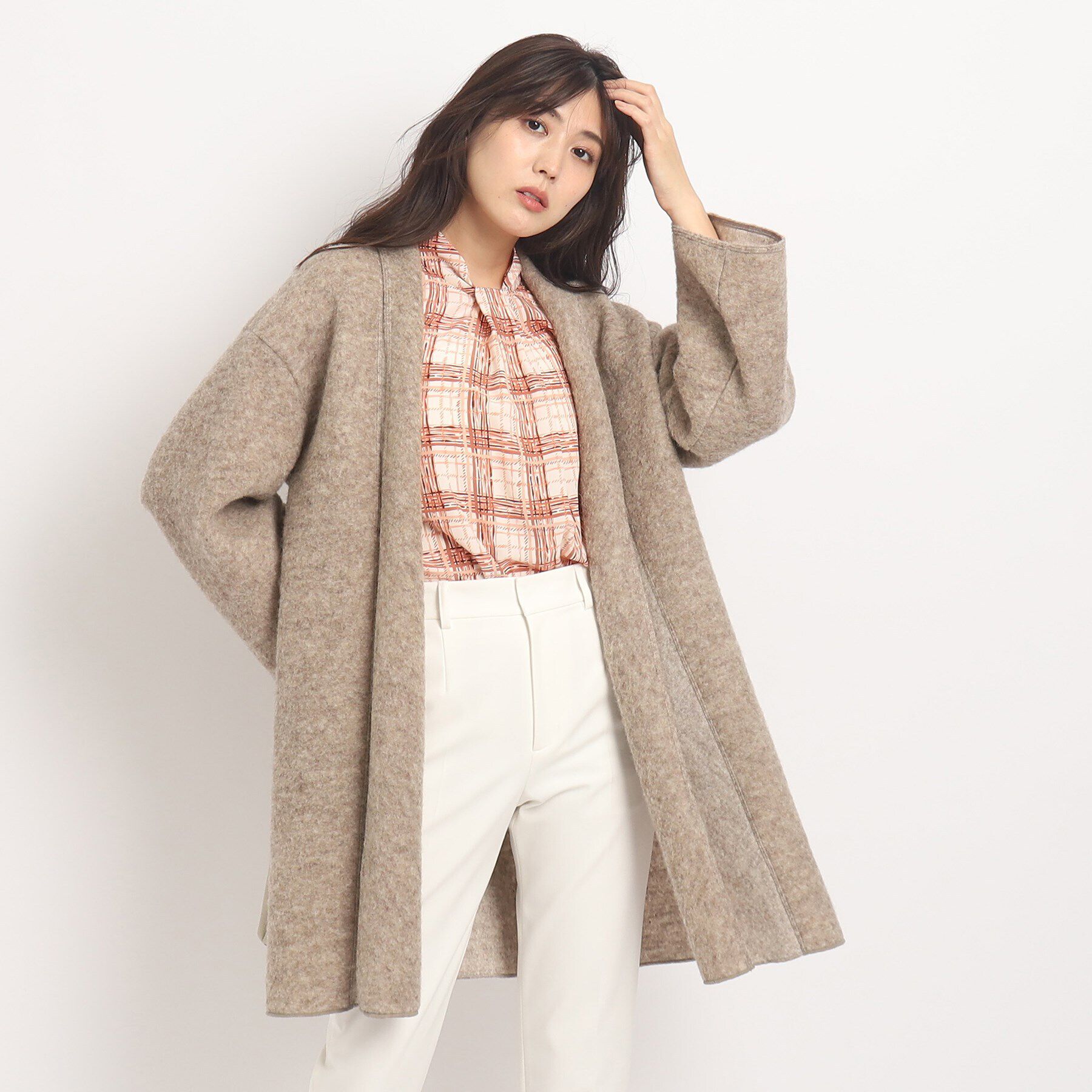 COUP DE CHANCE「【軽くて暖かい】着流しコーディガン」|カーディガン|ベージュ(052)