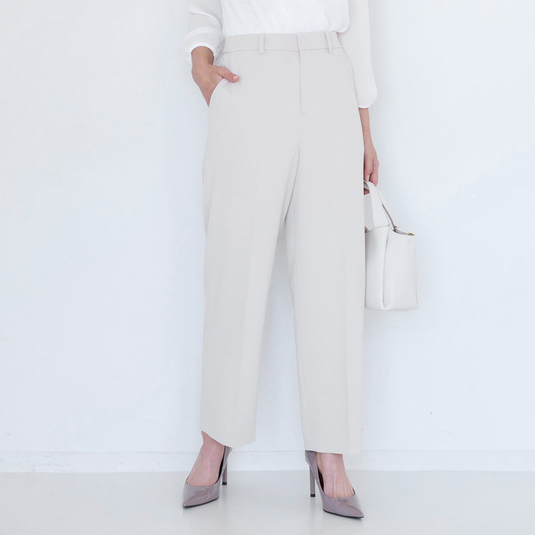 COUP DE CHANCE「【手洗い可／日本製／伸縮性／スーツ可】センタープレス入りストレートワイドパンツ」|その他|