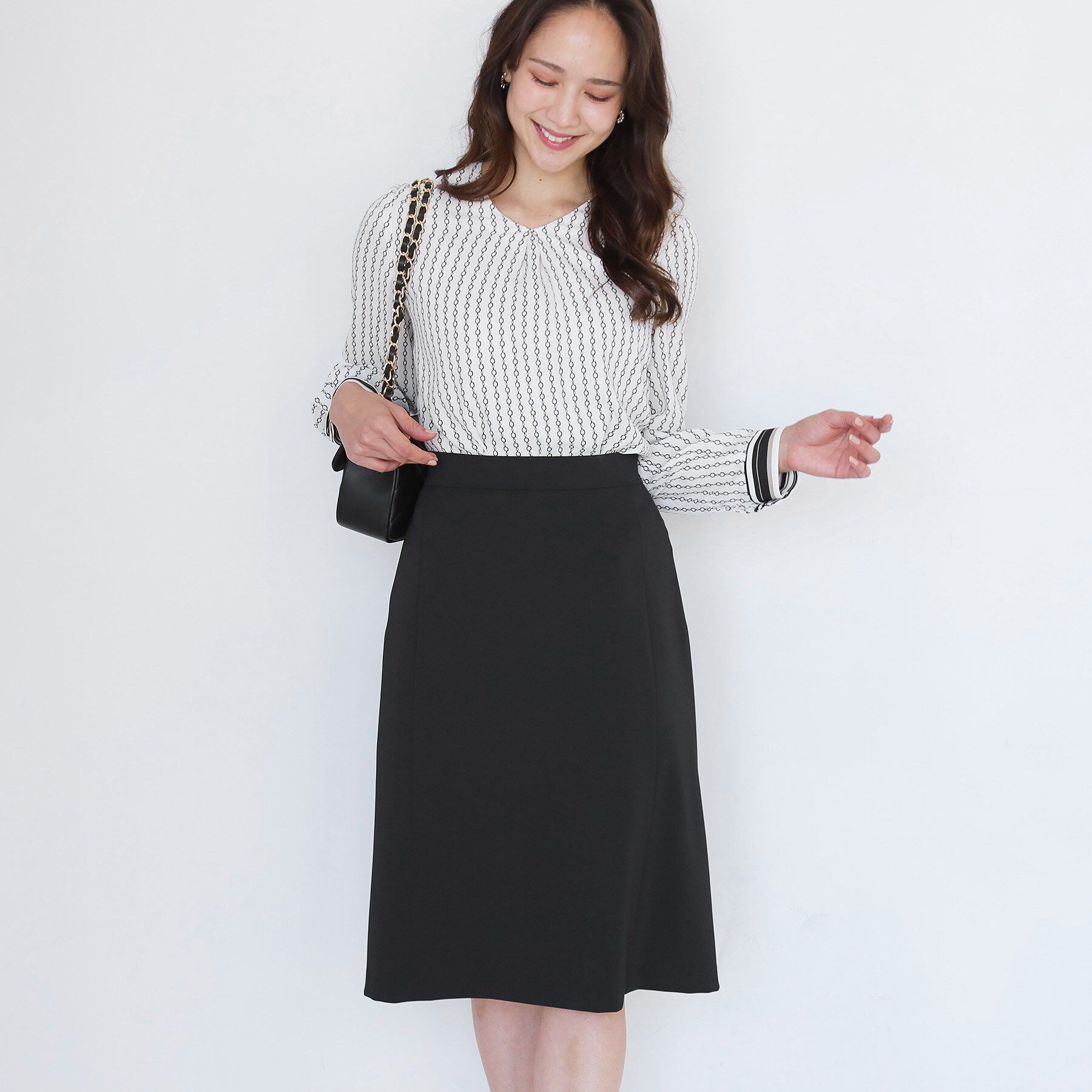 COUP DE CHANCE「【手洗い可／日本製／伸縮性／スーツ可】セミフレアースカート」|スカート|