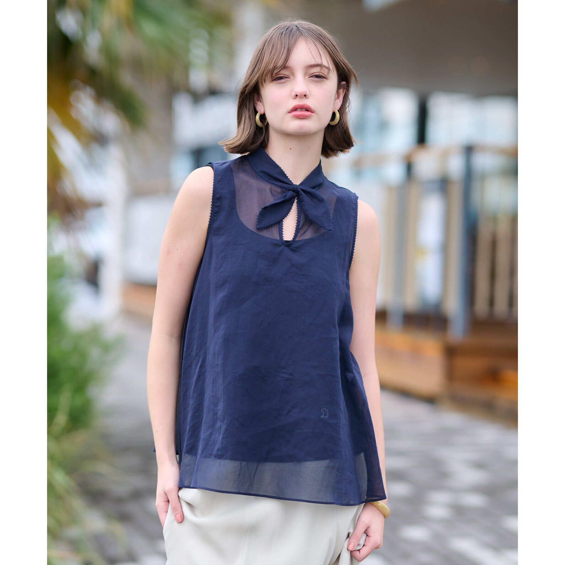 DRESSTERIOR「シアーリボンアーカイブブラウス」|シャツ・ブラウス|