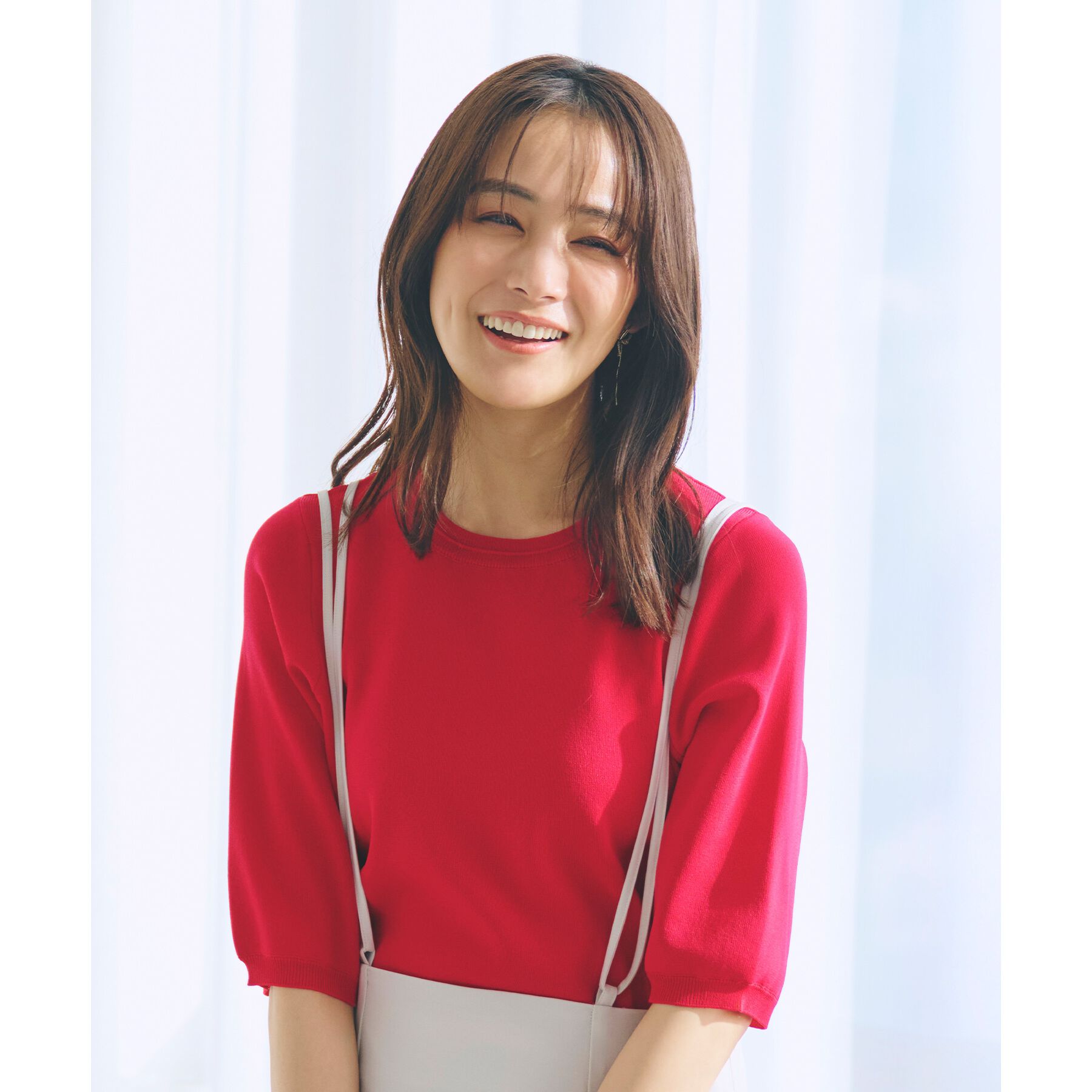 grove「ひんやり多機能・やわらかドライタッチ五分袖プルオーバー」|ニット・セーター|ピンク(073)