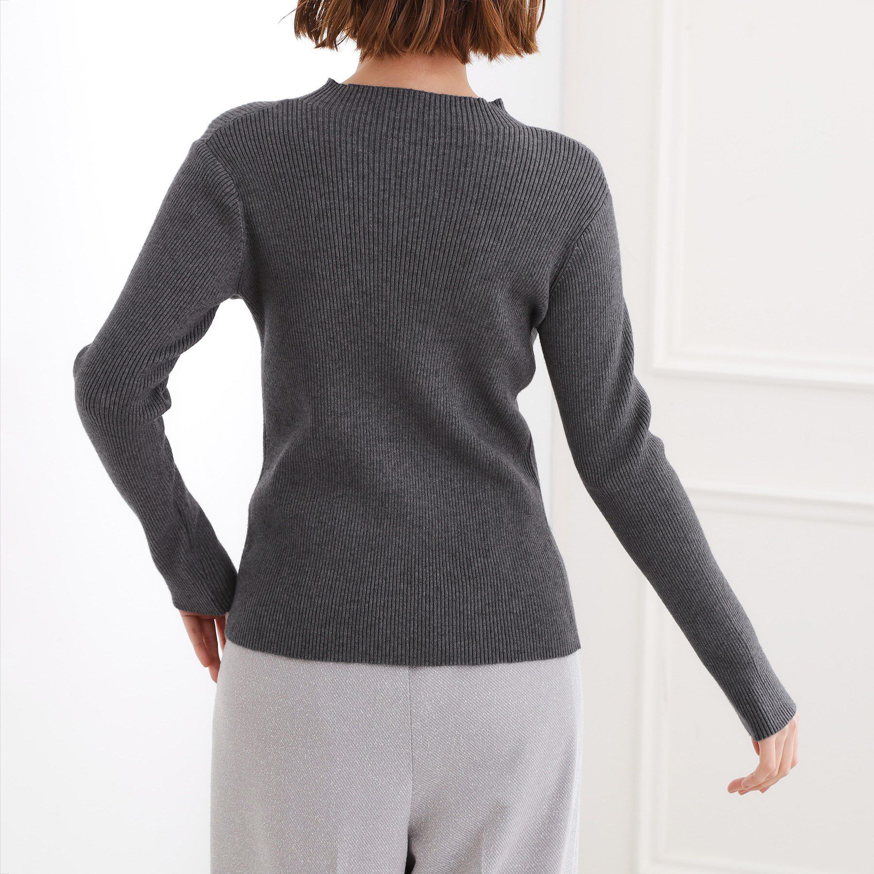 grove「ベーシックリブニットプルオーバー」|ニット・セーター|