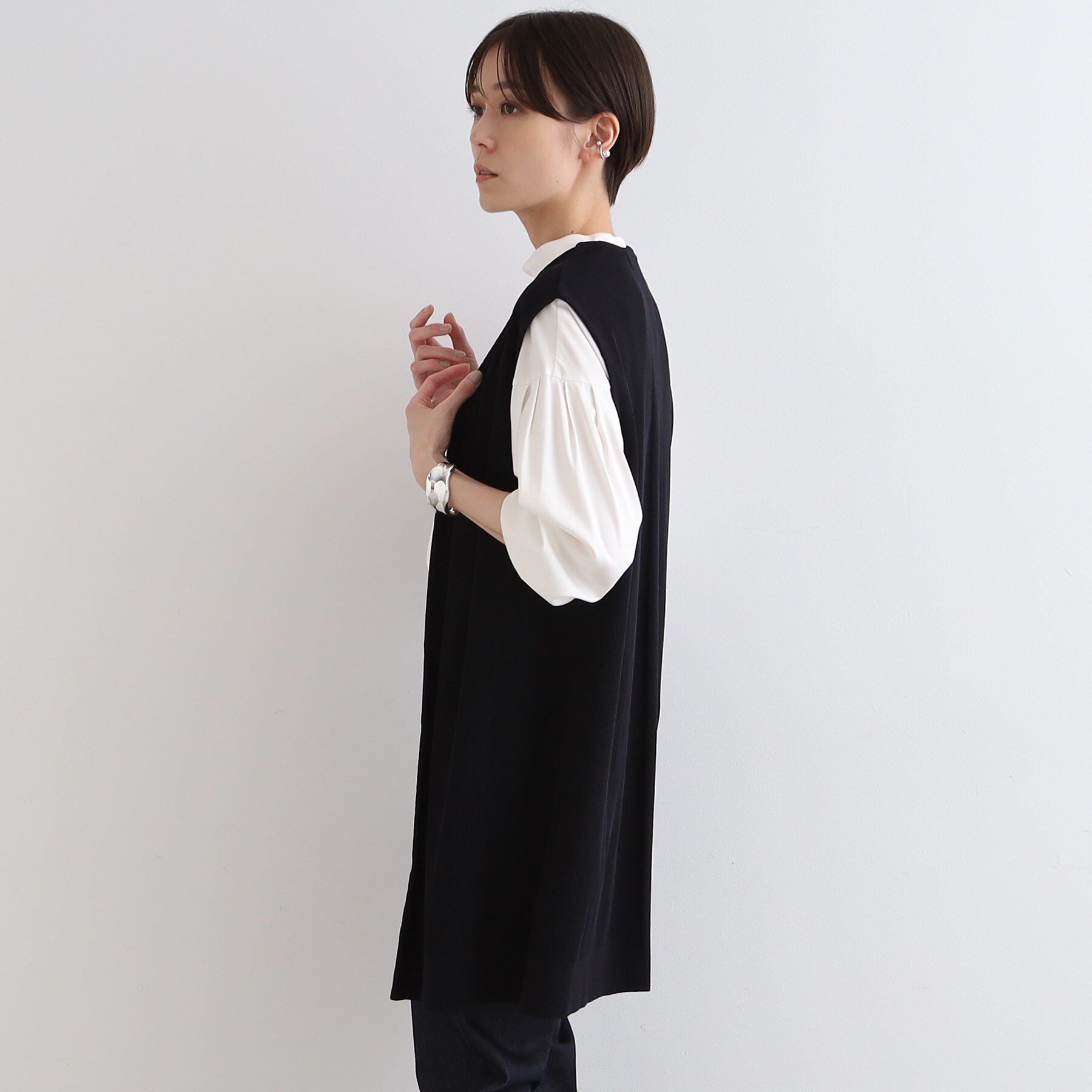 INDIVI「【SETUP可能／トレンド感◎】ジレニットカーディガン」|ベスト・ジレ|