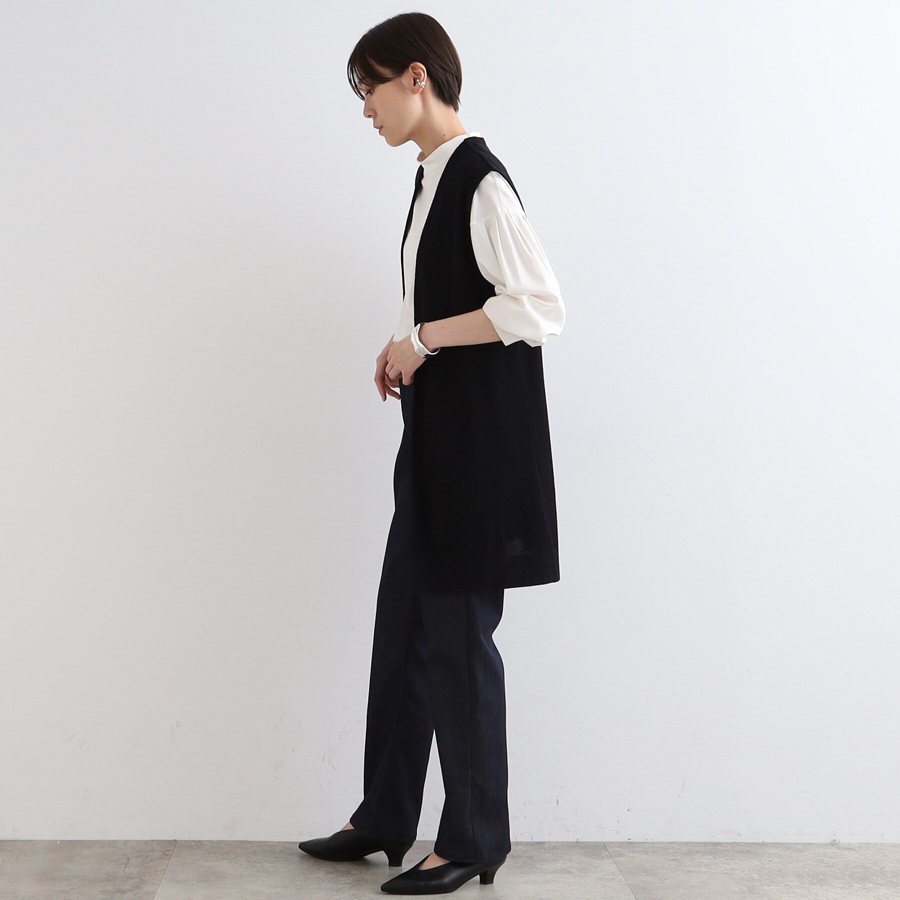 INDIVI「【SETUP可能／トレンド感◎】ジレニットカーディガン」|ベスト・ジレ|