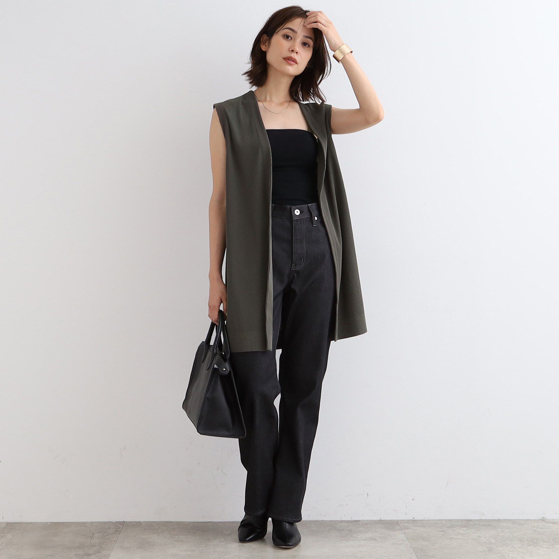 INDIVI「【SETUP可能／トレンド感◎】ジレニットカーディガン」|ベスト・ジレ|