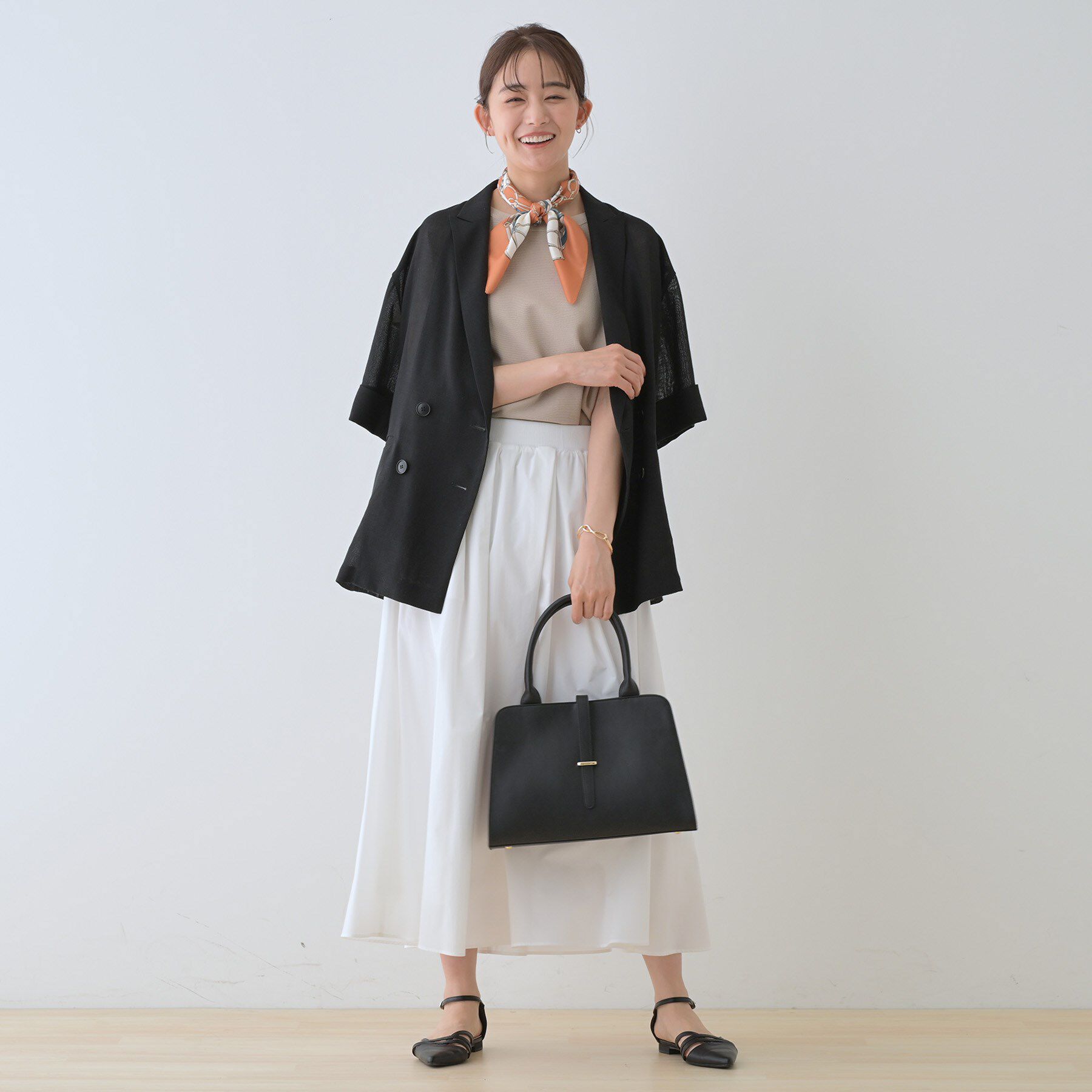 INDIVI「新色登場！【洗える／清涼感】レーヨンストレッチ フレンチスリーブニット」|ニット・セーター|