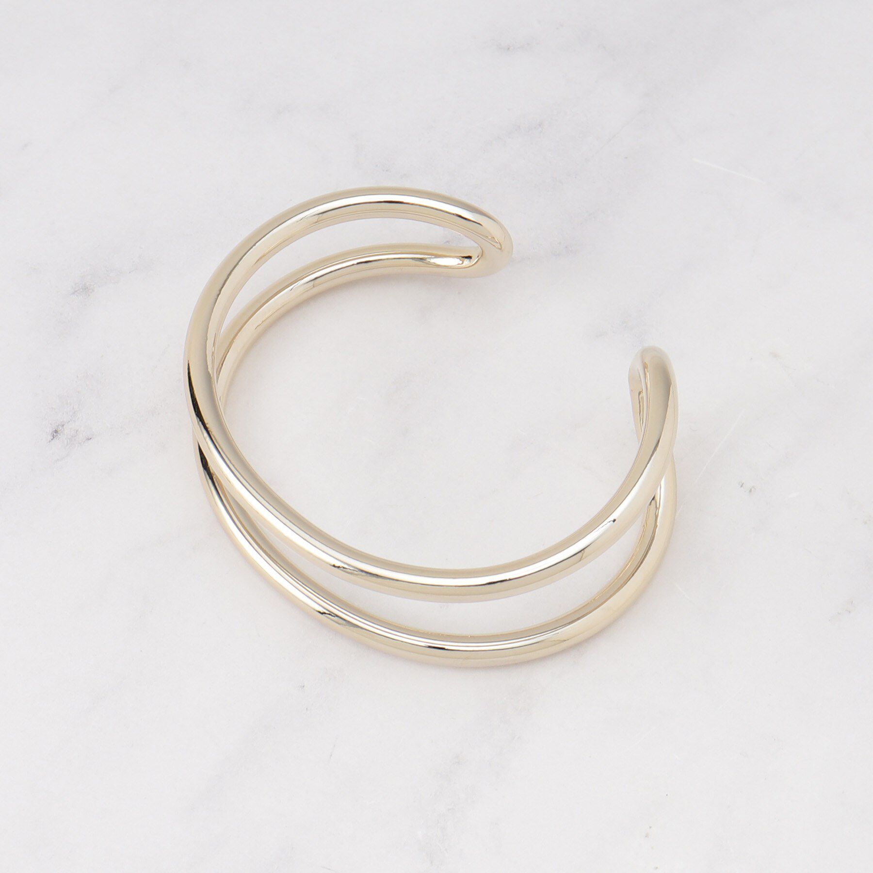 INDIVI「ダブルラインバングル」|ブレスレット・バングル|ゴールド(007)