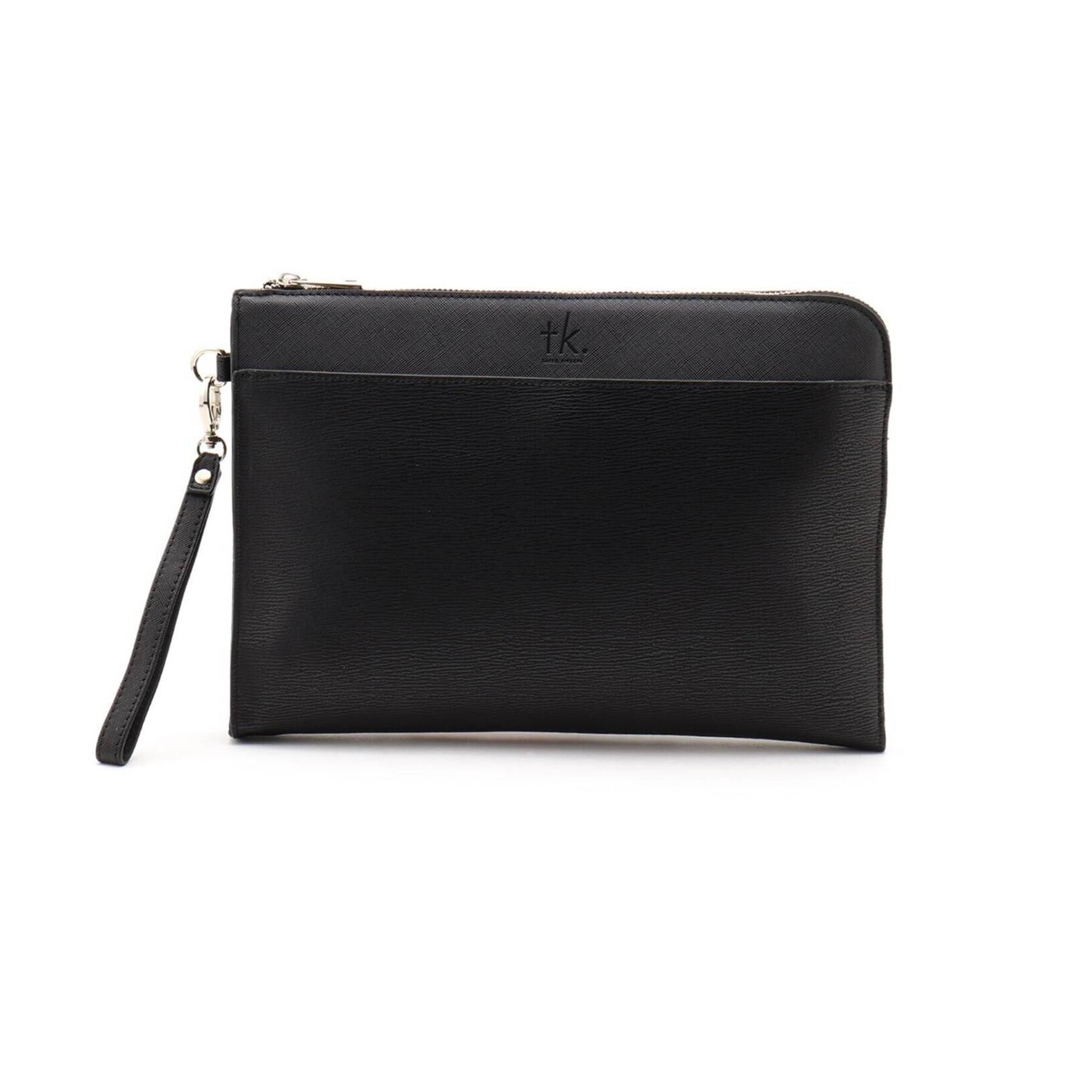 tk.TAKEO KIKUCHI「レザー調ジップクラッチバッグ」|クラッチバッグ|ブラック(619)