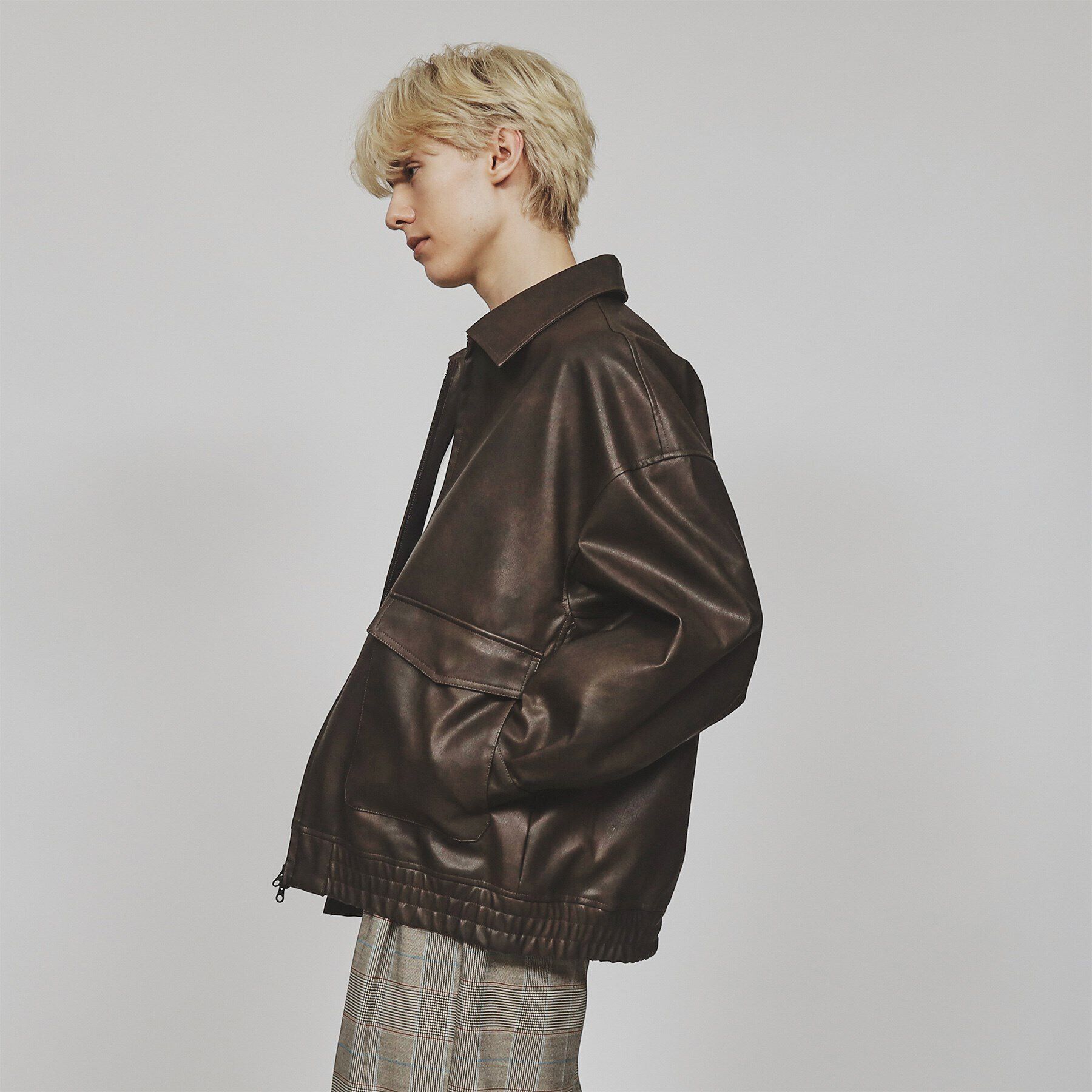 tk.TAKEO KIKUCHI「A－2シンセティックレザーブルゾン」|ブルゾン・スタジャン|