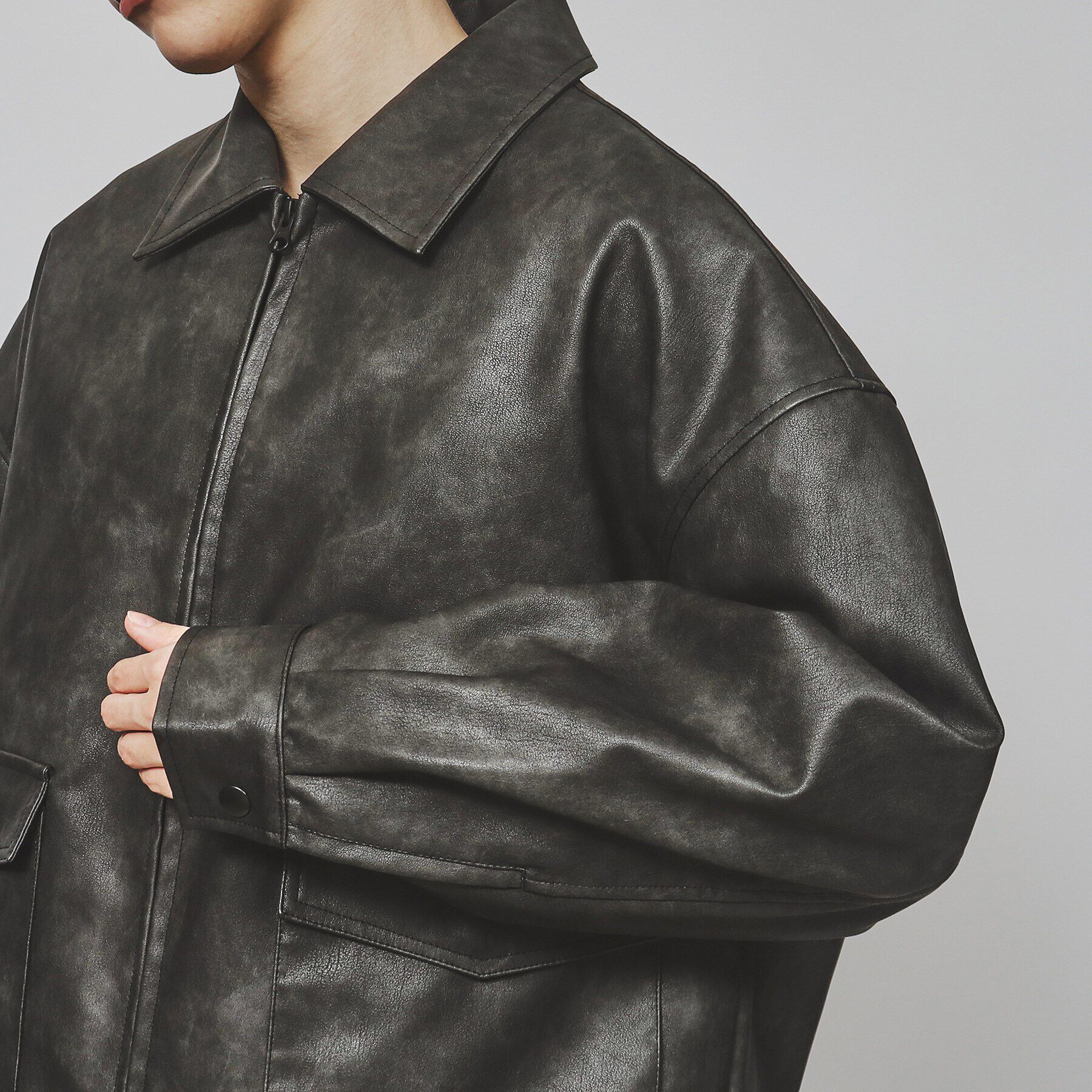 tk.TAKEO KIKUCHI「A－2シンセティックレザーブルゾン」|ブルゾン・スタジャン|