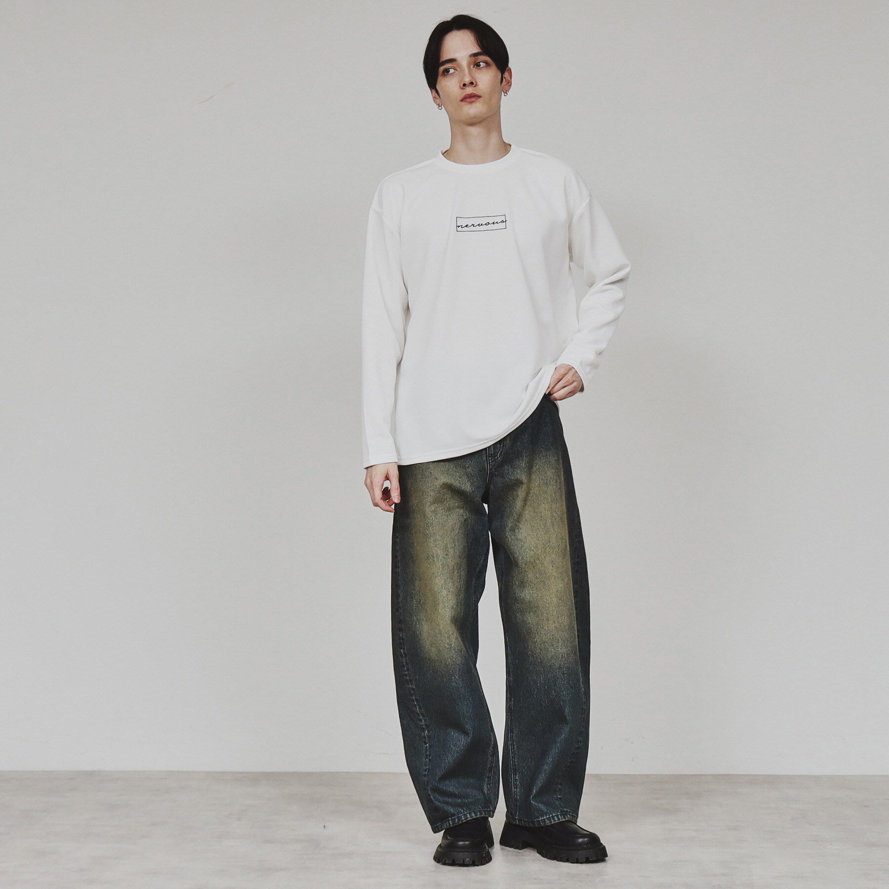 tk.TAKEO KIKUCHI「ボックスロゴ刺繍Tシャツ」|Tシャツ・カットソー|