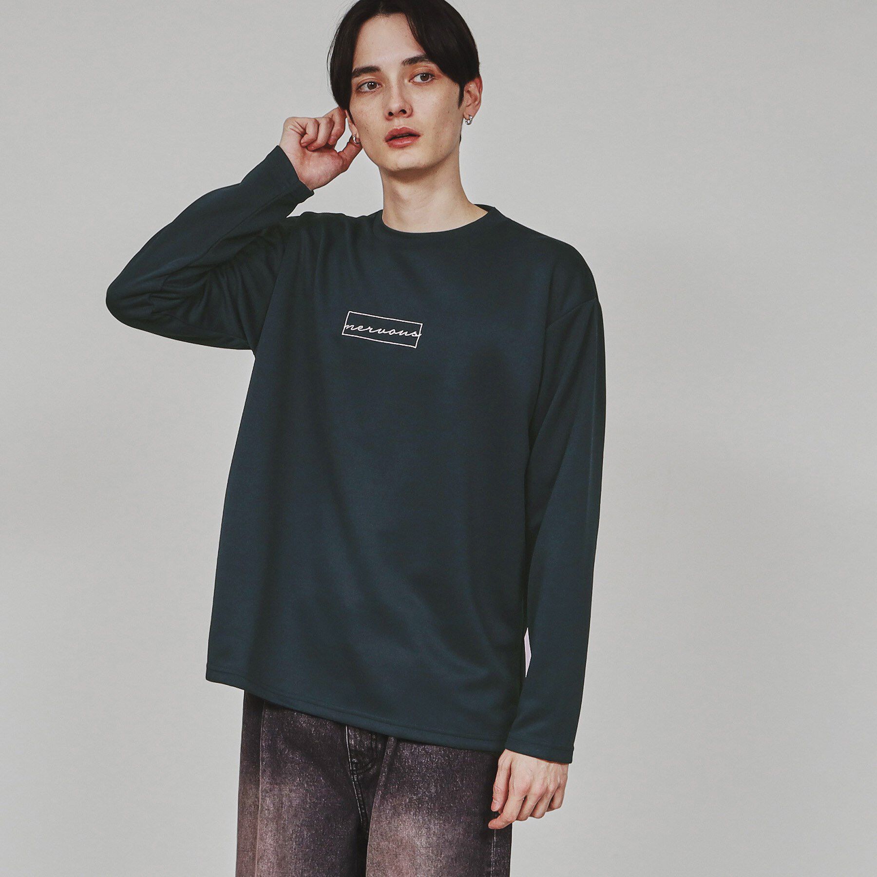 tk.TAKEO KIKUCHI「ボックスロゴ刺繍Tシャツ」|Tシャツ・カットソー|ネイビー(094)