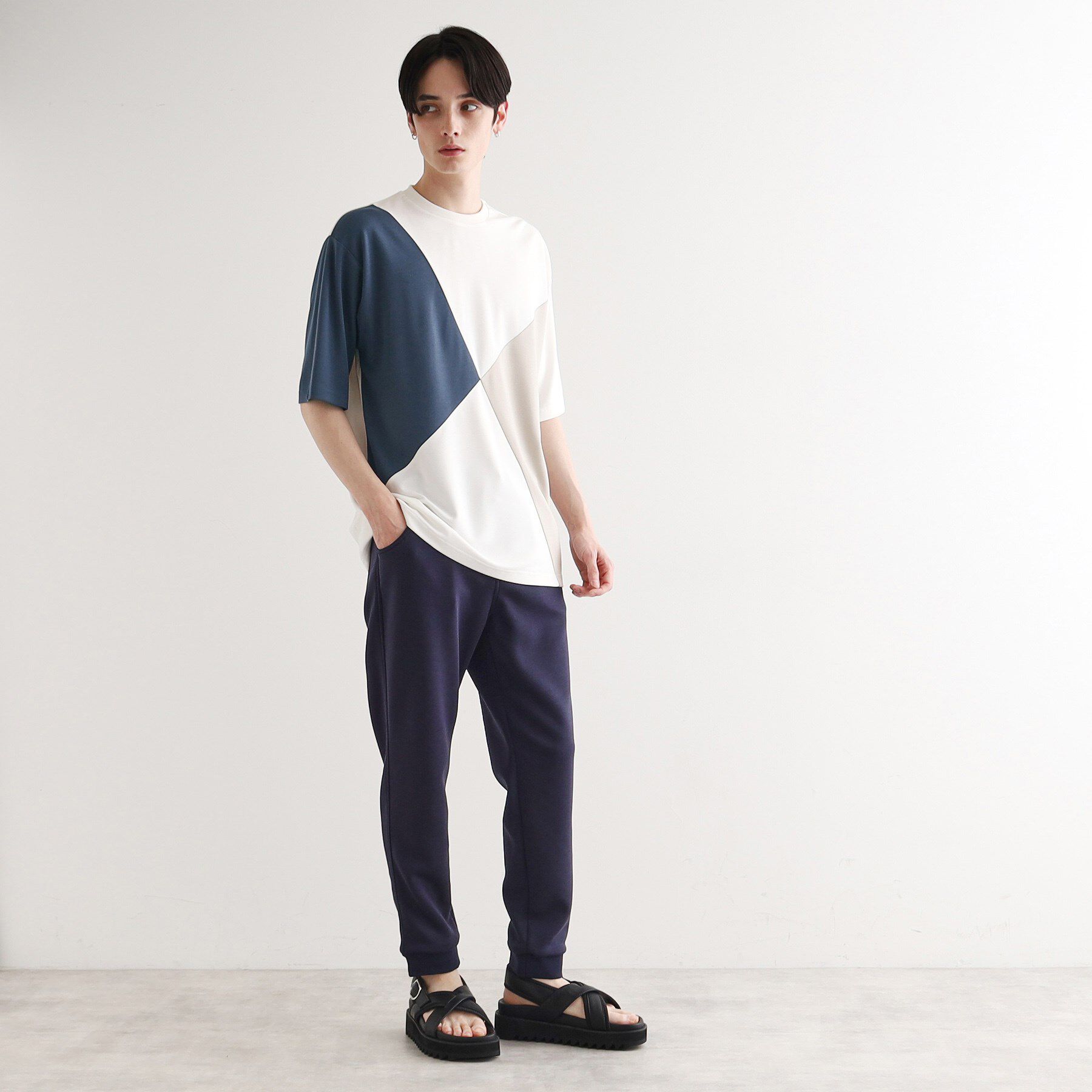 tk.TAKEO KIKUCHI「【UV、接触冷感】ナナメ切替アソートTシャツ」|Tシャツ・カットソー|