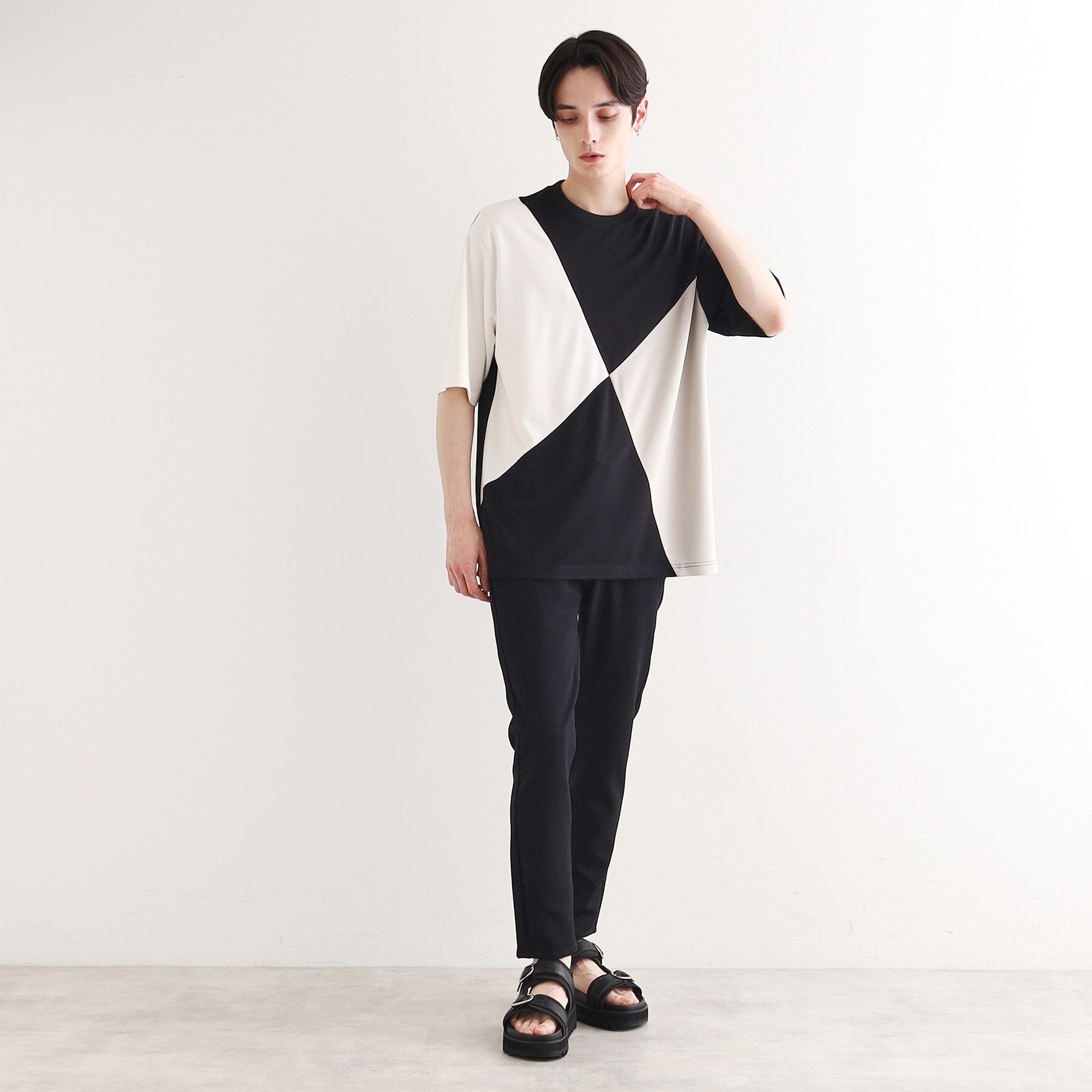 tk.TAKEO KIKUCHI「【UV、接触冷感】ナナメ切替アソートTシャツ」|Tシャツ・カットソー|