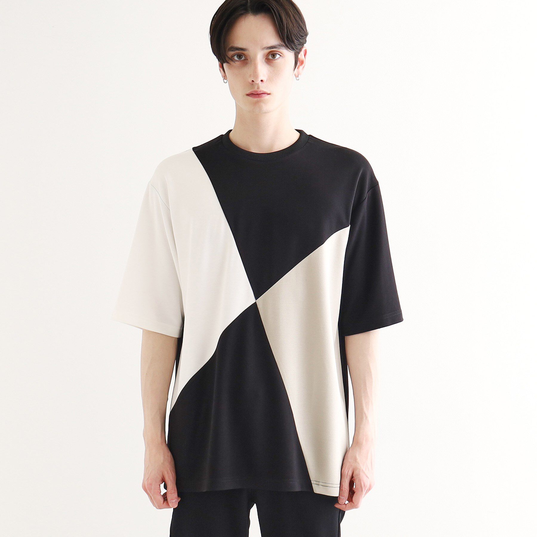 tk.TAKEO KIKUCHI「【UV、接触冷感】ナナメ切替アソートTシャツ」|Tシャツ・カットソー|