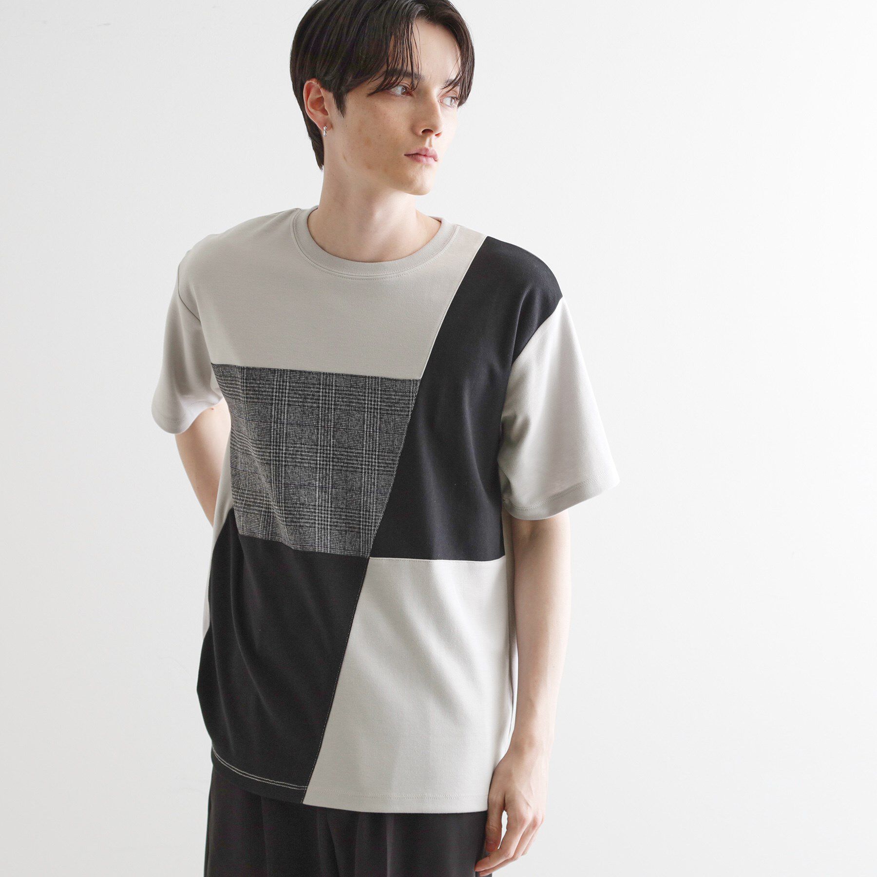 tk.TAKEO KIKUCHI「ブロック切替半袖Tシャツ」|Tシャツ・カットソー|