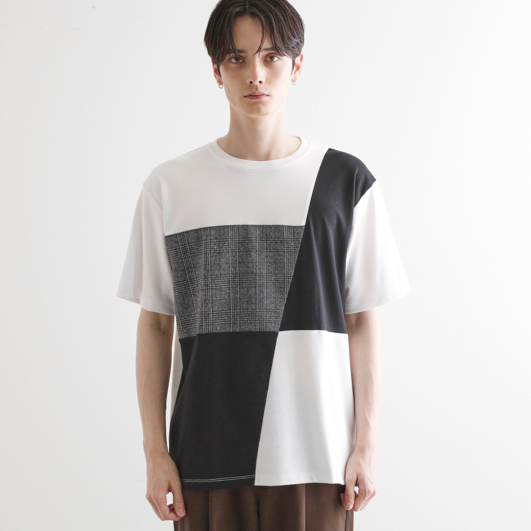 tk.TAKEO KIKUCHI「ブロック切替半袖Tシャツ」|Tシャツ・カットソー|